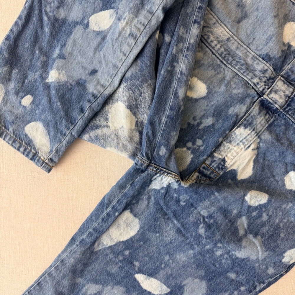 Lee Union-Alls Bleach Splatter Denim Coveralls Jumpsuit Small Utility Boho 90s - Picture 9 of 16